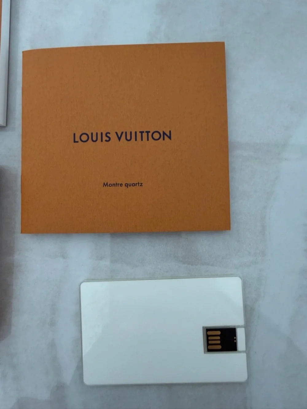 Louis Vuitton Montre Quartz Watch Box Outer Box Booklets & RARE USB Memory Card